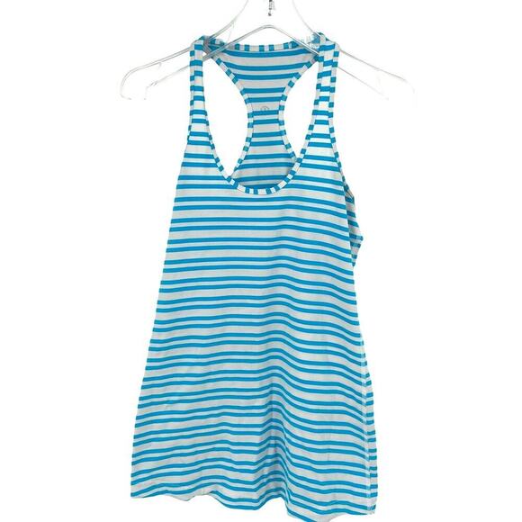 Lululemon Cool Racerback Tank Top Size 8 Blue White Stripe - Picture 3 of 10